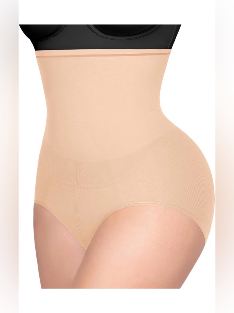 SHAPELLX High-Waist Shaping Briefs - BEIGE NWT LARGE